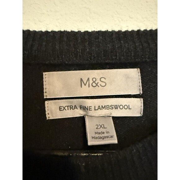 M & S  EXTRA FINE MERINO JUMPER-SIZE 2XL Multicolor Adult CREW NECK LONG SLEEVE - Picture 3 of 9